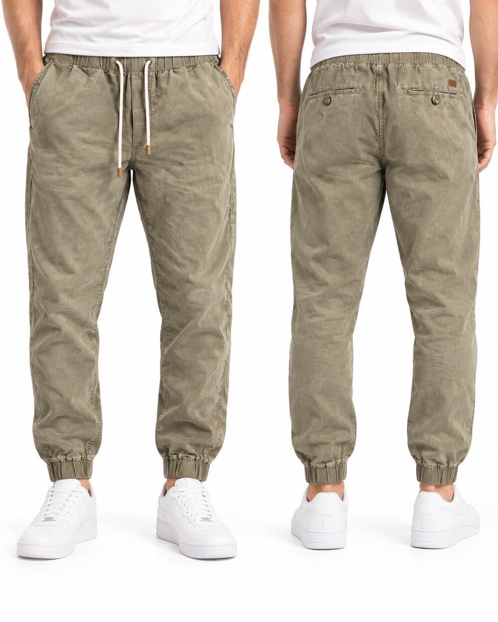 E.T.A. Men’s 34 Olive Linen Blend Drawstring Jogger Pants Cotton Casual